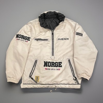 Vintage Phenix Norge Norway Alpine Ski Team REVERSIBLE Jacket Black White 90s