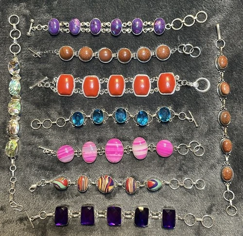 Vintage Costume Jewelry Bracelets Lot Of 9