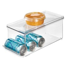 iDesign Soda Can Organizer with Lid, Clear 13.75" x 5.75" x 5.75",