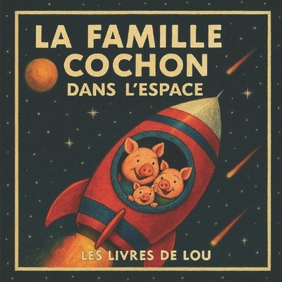 La Famille Cochon Dans l'Espace by Les Livres de Lou (French) Paperback Book