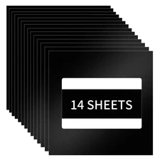 HTVRONT Permanent Vinyl, 14 Pack Matte Black Vinyl for Cutting Machine- 12 ” x