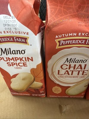 Milano Cookies Pumpkin Spice & Chai Latte Autumn Exclusive Exp 11/25