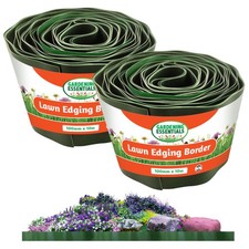 10M-50M Lawn Edging Border Flexible Green Plastic Garden Roll Wall Fence Path