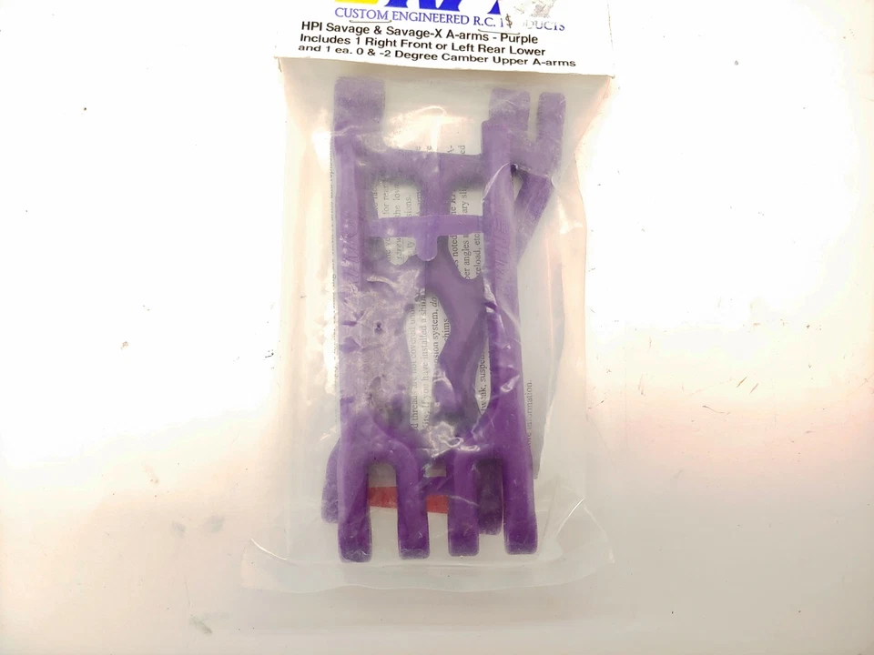 *ULTRA RARO* BRAZOS RPM MORADOS 82008 PARA HPI SAVAGE / SAVAGE-X DERECHO DELANTERO / IZQUIERDO Foto 3 de 4