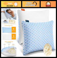 Cooling Shredded Memory Foam Pillows King Size - Set of 2, Adjustable Firmness f