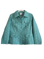 Ann Taylor Loft Women's Mint Green Quilted Puffer Jacket Lightweight Size 10