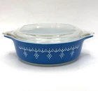 Vintage PYREX Snowflake Garland, 1 pt Covered Casserole #471 with Lid