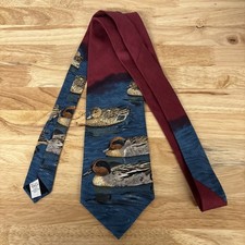 Vintage Men’s Tie W/Tags Mallard Duck Wembley Tie NOS 100% Silk Made In USA 56”