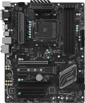 For   B350 PC Mate Motherboard Socket AM4 DDR4 VGA+DVI+ ATX Mainboard #zn