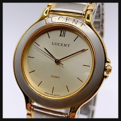 SEIKO LUCENT 7N01-8180 Men Quartz New Battery Working Luxury Rare Watch