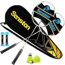 Senston Carbon Fiber Composite Badminton Rackets Set of 2   Lightweight Pr