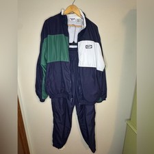 Vintage Reebok Tracksuit Set XL Navy Green White Windbreaker Jacket  Pants