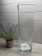 Simon Pearce Glass XL Woodbury Blown Art Glass Vase ~ 14” X 4” Vermont Signed