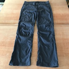 Prana Convertible Hiking Pants Women 8 Black Mid Rise Zip Pocket Athleisure
