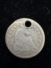 1855 Seated Liberty Half Dime H10c - holed but nice