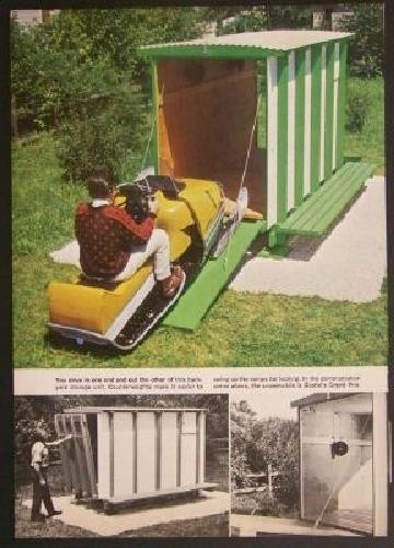 Snowmobile/Motorcycle/Tractor Shelter 1969 HowTo build PLANS Drive Thru Shed