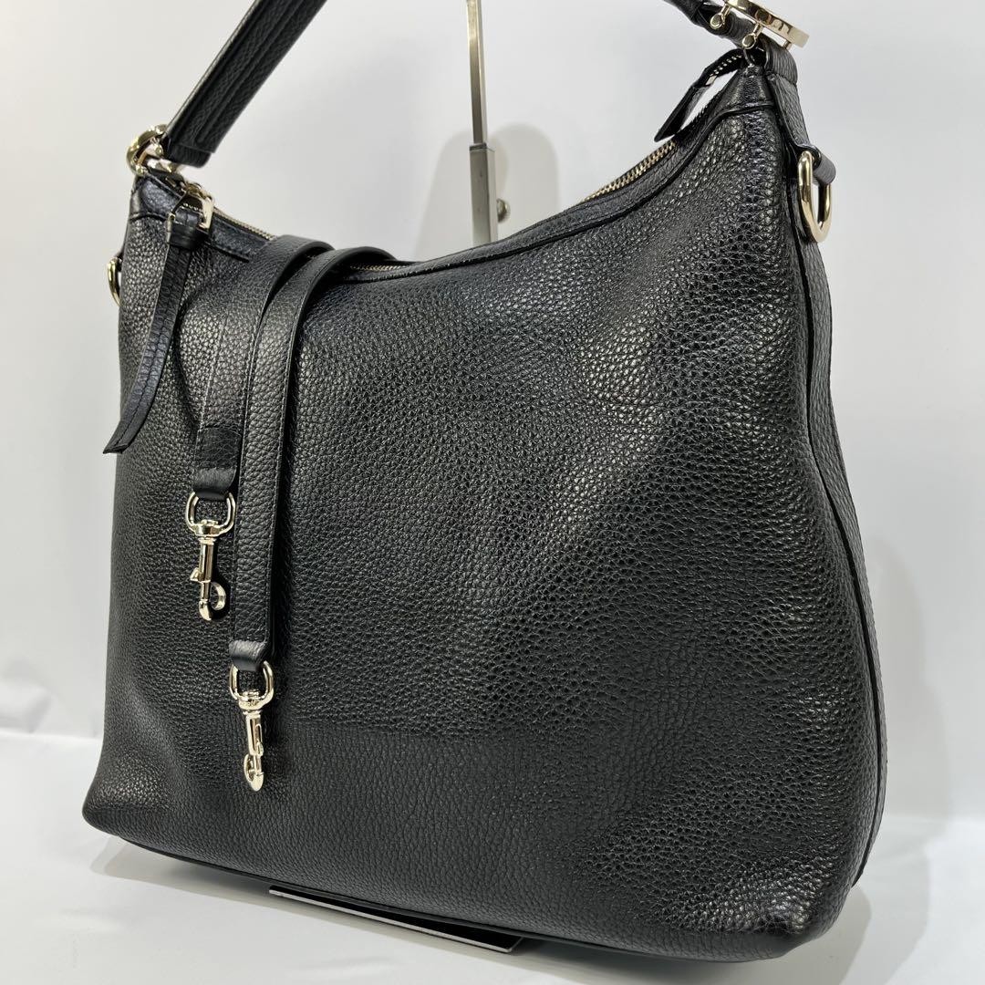 Gucci GG Twins Leather Shoulder Bag in Black Brand New