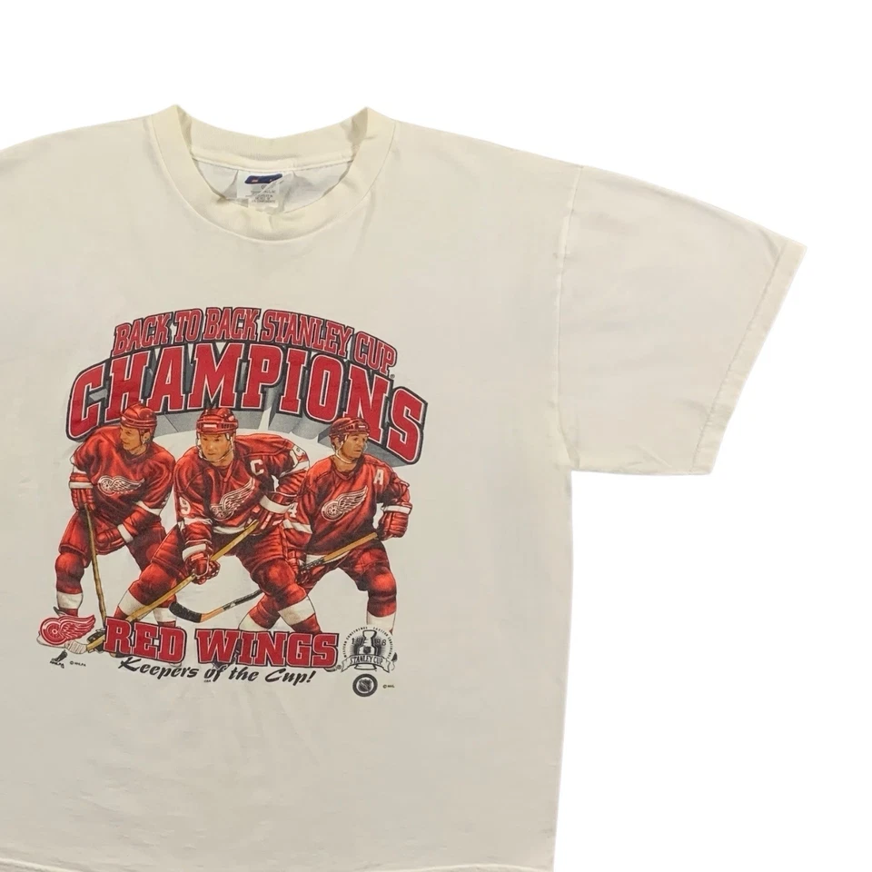 Vintage 90s Detroit Red Wings “Keepers Of The Cup” NHL  Hockey T Shirt Size XL - Image 2 of 4