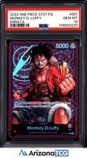 One Piece 2022 Monkey D. Luffy ST01-001 Errata ST01 GEM MINT PSA 10