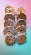 Sets of 10 wide-mouth bamboo lids with straw hole