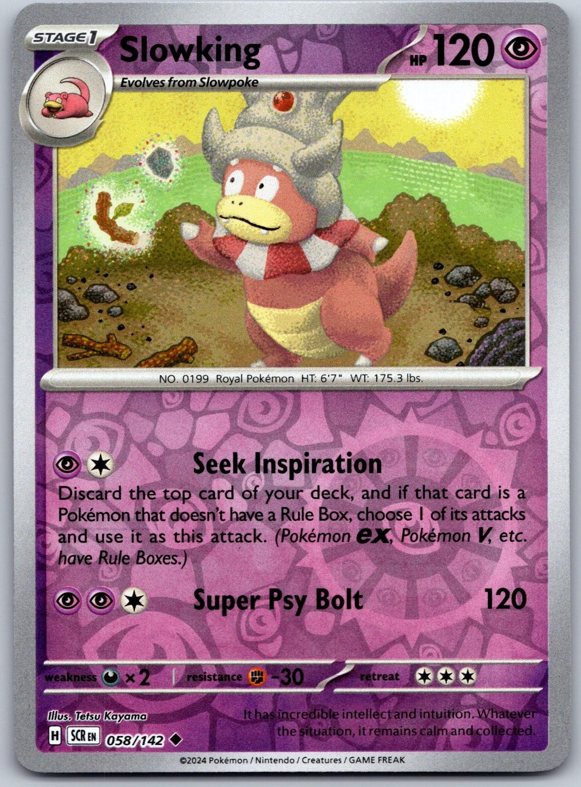 Slowking 58/142 Uncommon Stellar Crown Pokemon Reverse Holo Near Mint