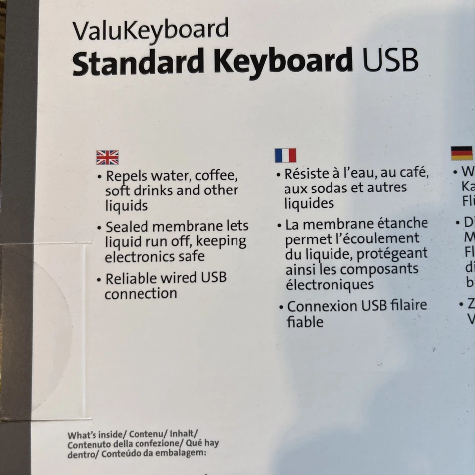 2 x Kensington (1500109)  Valukeyboard Standard Keyboard USB   Brand New Sealed - Image 4 of 4