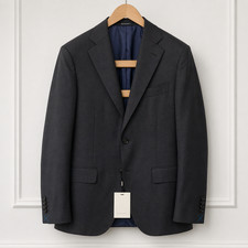 Men Suitsupply Blazer Napoli Charcoal Grey REDA Pure Wool Size EU52 UK/US42