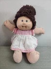 1982 Cabbage Patch Kids Girl Doll Brown Hair & Eyes Pink Dress