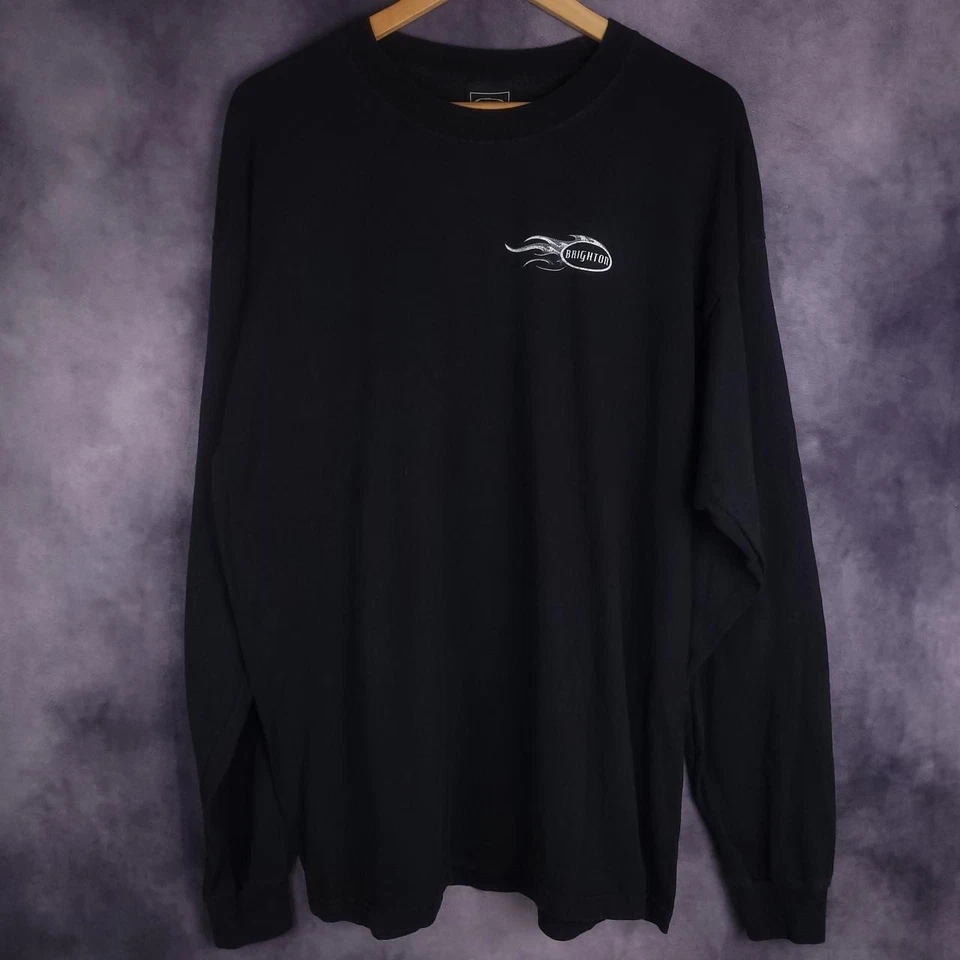 Camisa manga larga vintage Y2K 00s Brighton calavera y huesos cruzados motociclista Foto 2 de 4