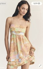 NWT $198 Farm Rio x Anthropologie Sleeveless Printed Mini Dress L