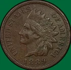1889 Indian Head Cent Extremely Fine XF Coin, Corrosion #43076
