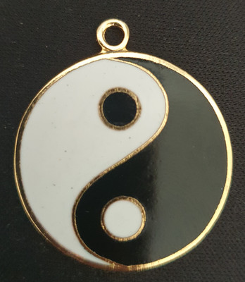 Yin Yang Anhänger 3 cm   Feng Shui Symbol Taiji Schwarz Weiß Glücksbringer