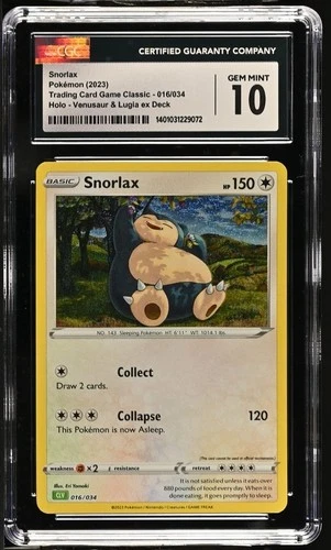 CGC 10 Snorlax 016/034 Trading Card Game Classic Holo