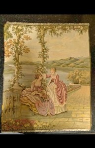 Vintage Fine French Tapestry Wall Hanging Goblin Home Decor Tapestry 60 x 55 cm