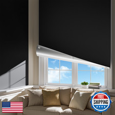 72"x68" Portable Blackout Curtains for Bedroom - Easy Install No Drill Black