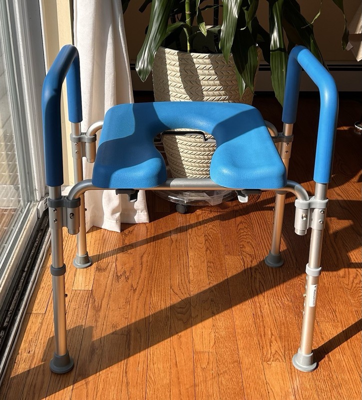 Adjustable Raised Toilet Seat With Handles For Seniors, Elderly People