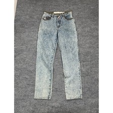 Vintage Jordache Acid Wash Jeans Women 32 High Rise Straight Leg Blue Denim 80s