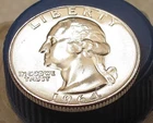 1964     Brilliant Uncirculated  Quarter 90% SILVER    Blazing  Luster #408 ~ 3