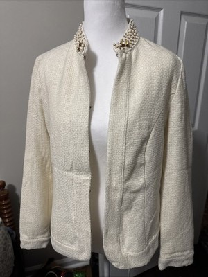 Additions By Chico s Jewel Box Berlynn Jacket Antique Ivory