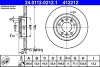 2X Bremsscheibe ATE 24.0112-0212.1 FüR Peugeot CitroËN SUV 3008 Expert Toyota DS