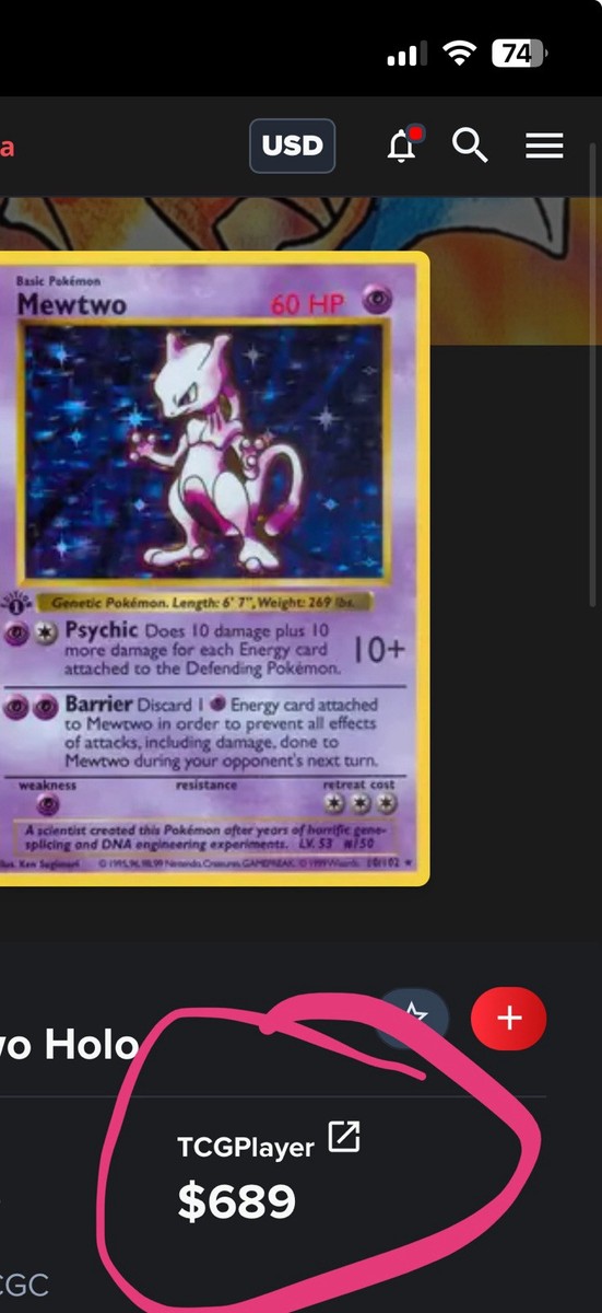 Pokmon Mewtwo TCG Base Set 1995 Holo Card | eBay
