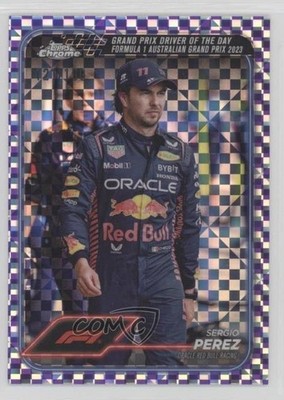2024 Topps Chrome Formula 1 Purple Checker Flag Refractor /199 Sergio Perez 0nr3