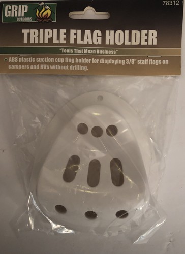 Grip Outdoors #78312 Triple Flag Holder Stick On Model Display 3/8” Flags On RVs - Picture 2 of 12