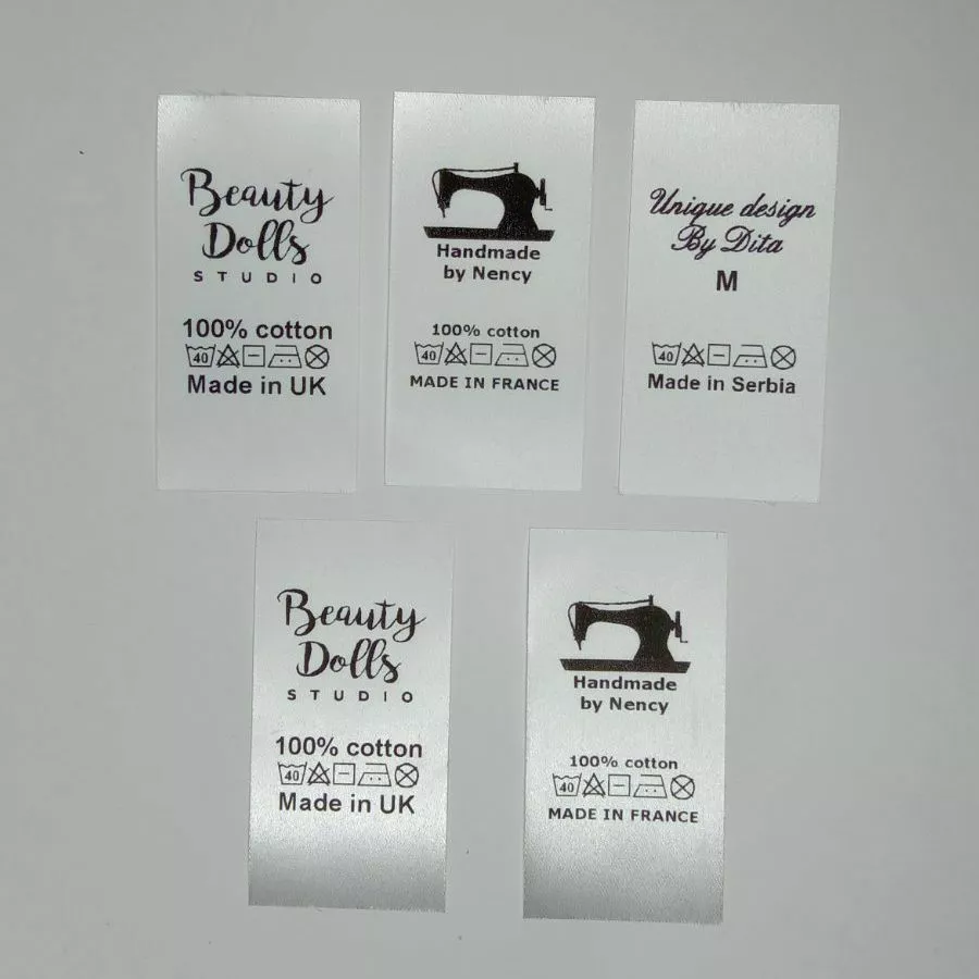 Printed satin ribbon labels deals