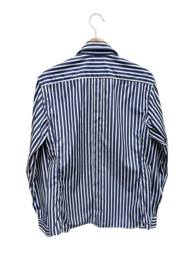Camisa Jean Paul Gaultier Vintage Azul Marino Blanco Rayas Talla 16/41 se adapta a S Unisex - Imagen 4 de 6