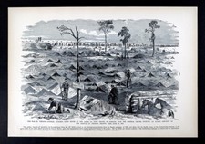 Leslie Civil War Tin Pot Alley Camp Life Butlers Lines on James River Virginia