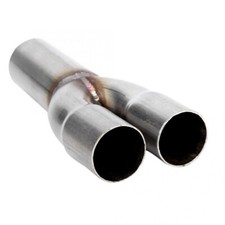 Universal 2-1 SS Exhaust Merge Collector Dual 1.5" ID Inlet 1.75" OD Outlet