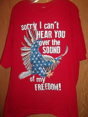Flag Eagle the sound of my freedom red XL t shirt