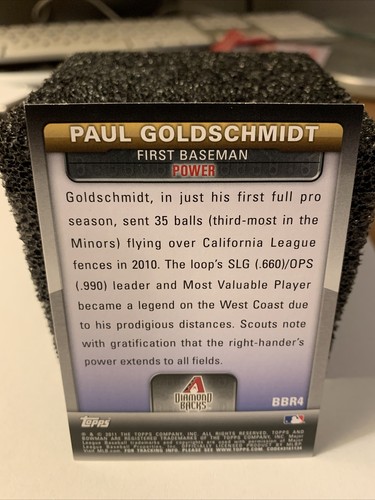 2011 Bowman Bowman's Brightest #BBR4 Paul Goldschmidt - Pre Rookie Prospect - Picture 6 of 10