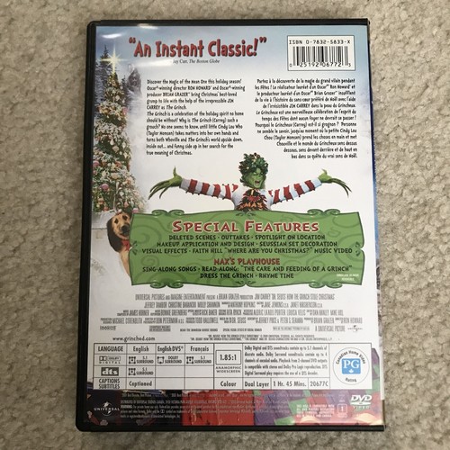 Dr Seuss How Grinch Stole Christmas DVD Collectors Edition Widescreen Jim Carrey - Picture 2 of 5